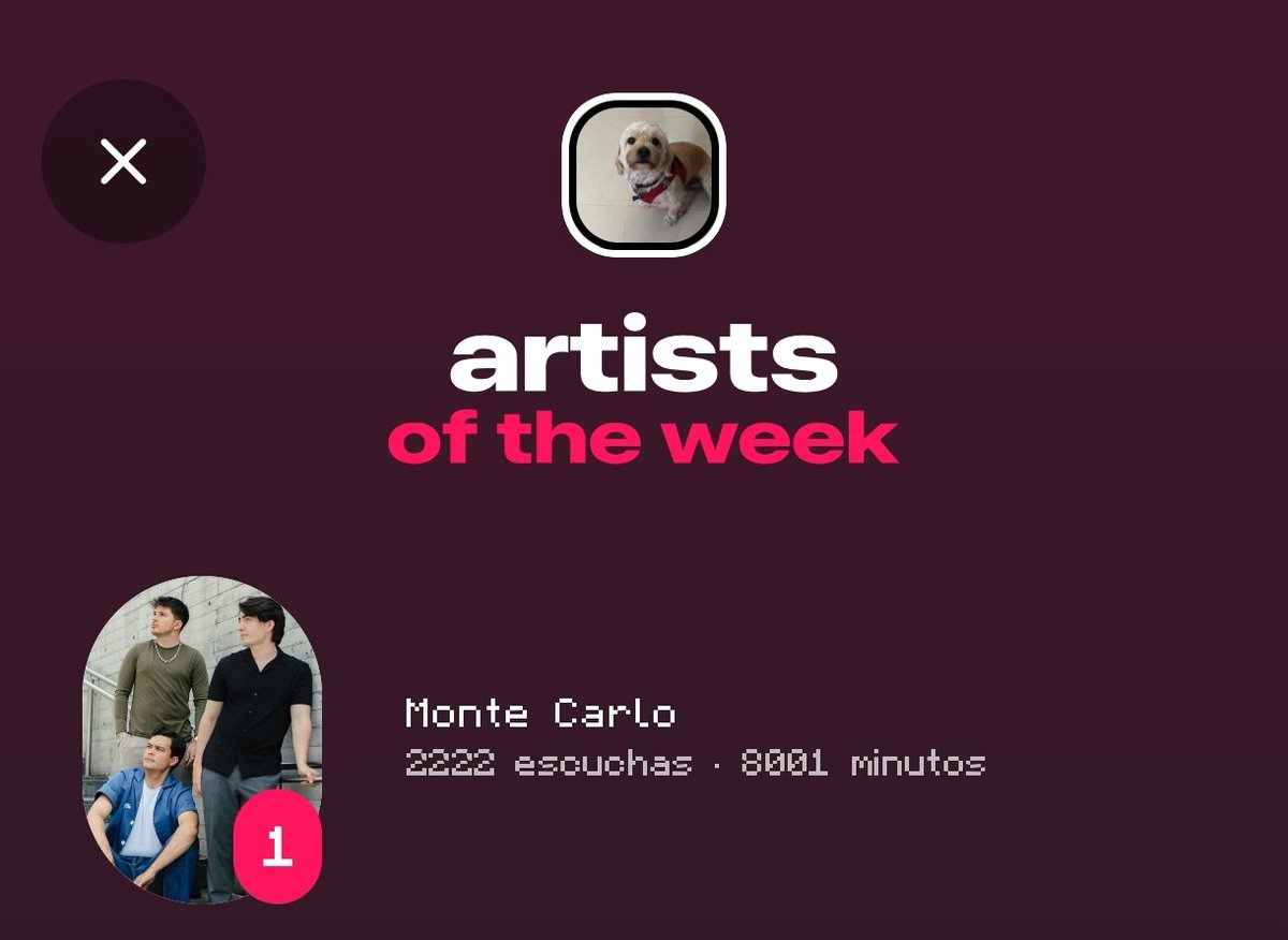 elayvt's tweet photo. @ricardoalcarazp Mira Ricardo, Un cover que hice hace tiempo al Solo de Dime y lo otro es mis minutos escuchados de Monte Carlo de solo la semana pasada (7 días) https://t.co/K0P3R1U47c
