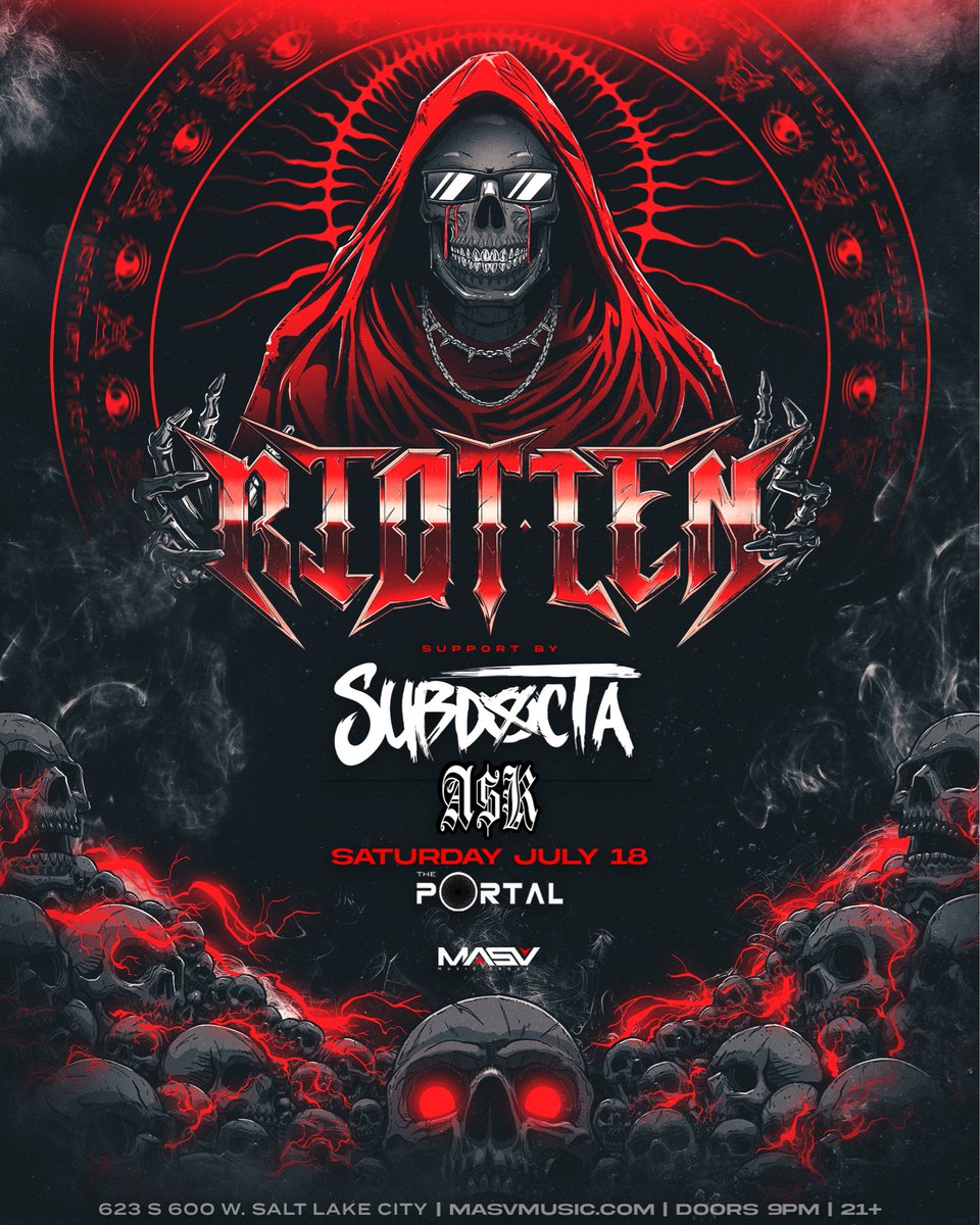 MASVMusicGroup's tweet photo. NEW SHOW 🚨 @RiotTenMusic is bringing absolute chaos to The Portal on July 18 😈

This one is for the people who like their bass loud enough to reset their brain chemistry 🔊 

TIX ON SALE NOW: https://t.co/f8B8XFBZCR https://t.co/dHrt39C89X