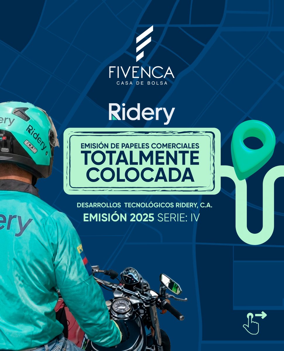grupofivenca's tweet photo. Como agentes estructuradores y colocadores, anunciamos el éxito la Emisión 2025 de Desarrollos Tecnológicos Ridery C.A. por un monto total de USD 1.000.000.  
La Serie IV, por un monto de USD 500.000 (negociables y liquidables en bolívares), ¡ha sido totalmente colocada! ✅ https://t.co/AbwTyYVs3r
