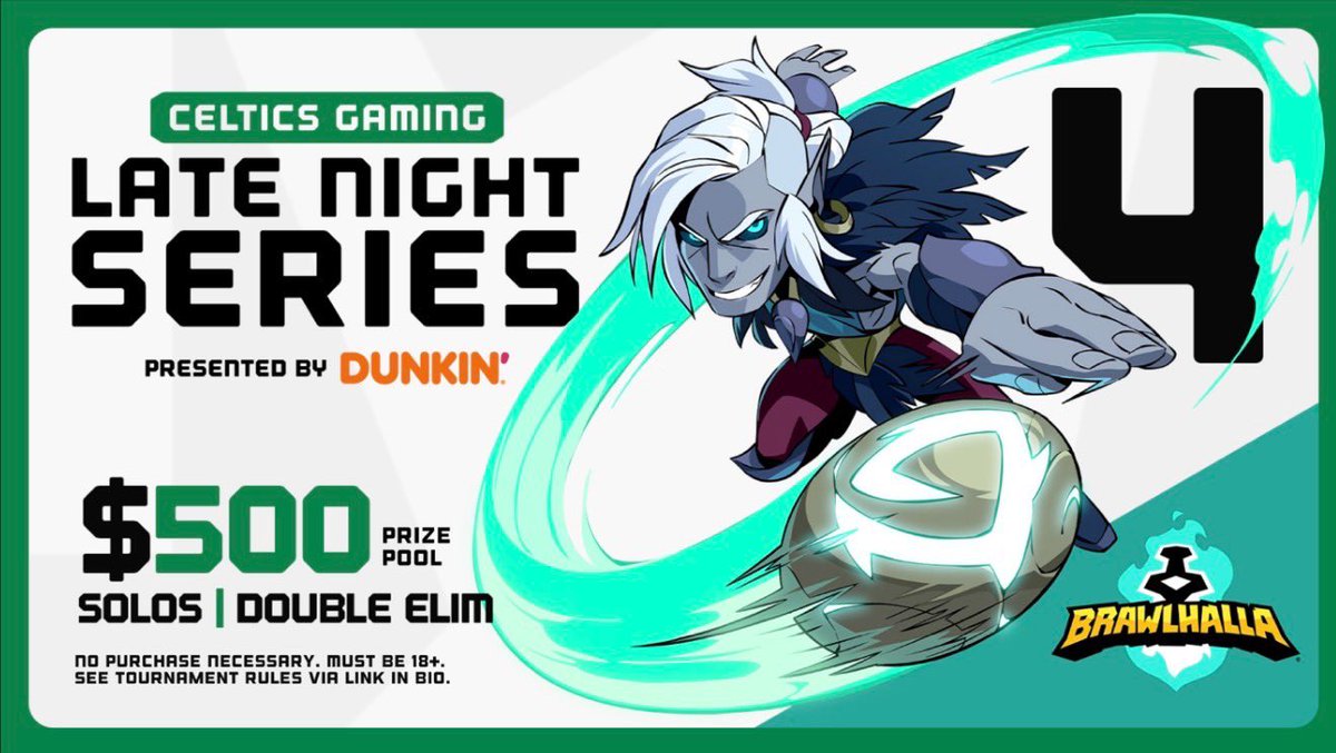 CLTXGaming's tweet photo. Register now for Tournament #4 of the Celtics Gaming Late Night NBA2K Series presented by @dunkindonuts 
  
✅ No registration fee required 
✅ First Place- $250 
✅ Second Place- $125 
✅ Third Place- $75 
✅ Fourth Place- $50 
✅ Fifth Place- $50 Dunkin Gift Card 
✅ Sixth Place- $50 Dunkin Gift Card 
  
🗓️ May 29, 2026 7pm ET 
 
Registration Link: https://t.co/6CX6Gdz7cG