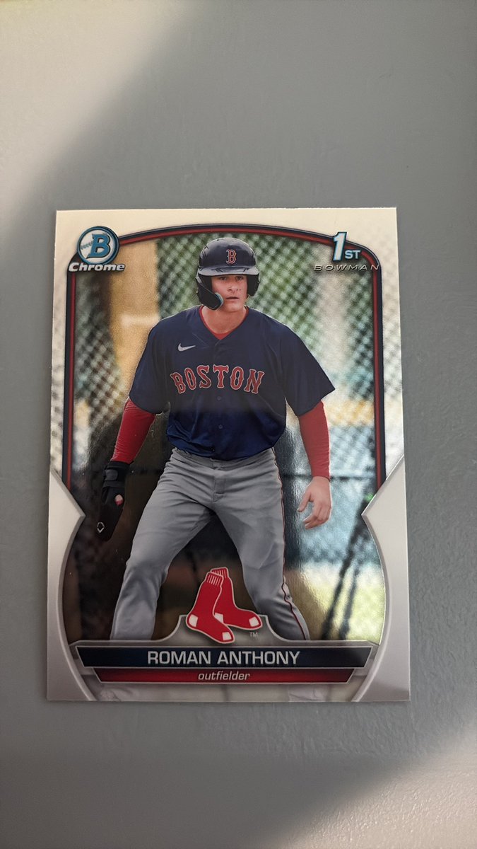 dcacards's tweet photo. Roman Anthony 2023 Bowman Chrome
$10 OBO
#RomanAnthony #BostonRedSox #DirtyWater https://t.co/UMqPuCAfKf