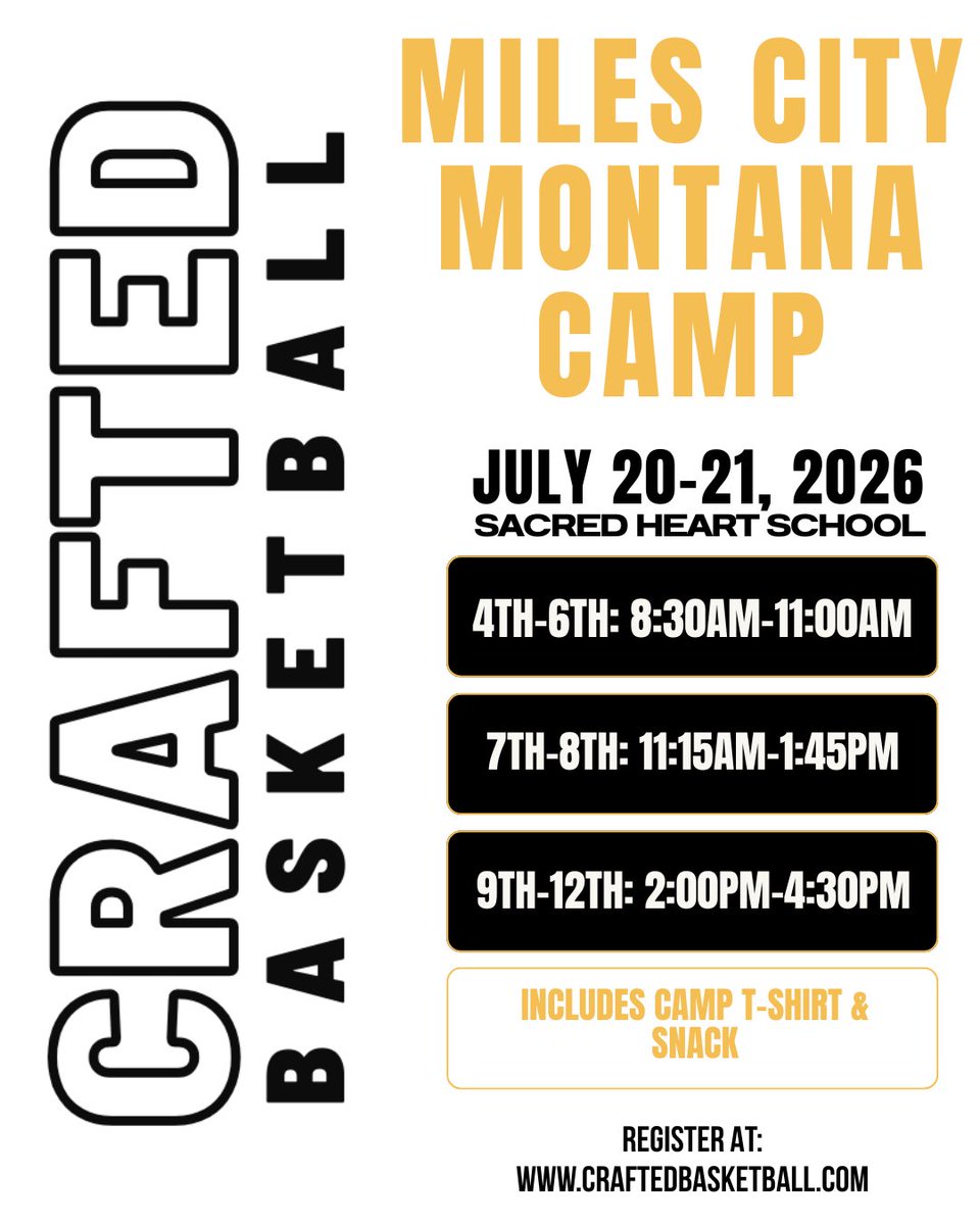 CraftedBball's tweet photo. Crafted Basketball has a fun lineup coming up! If you’re in Broadus, Miles City &amp; Wibaux (and surrounding areas) come check out our camps!  Billings camps will drop soon! https://t.co/uW3R5w53Xo