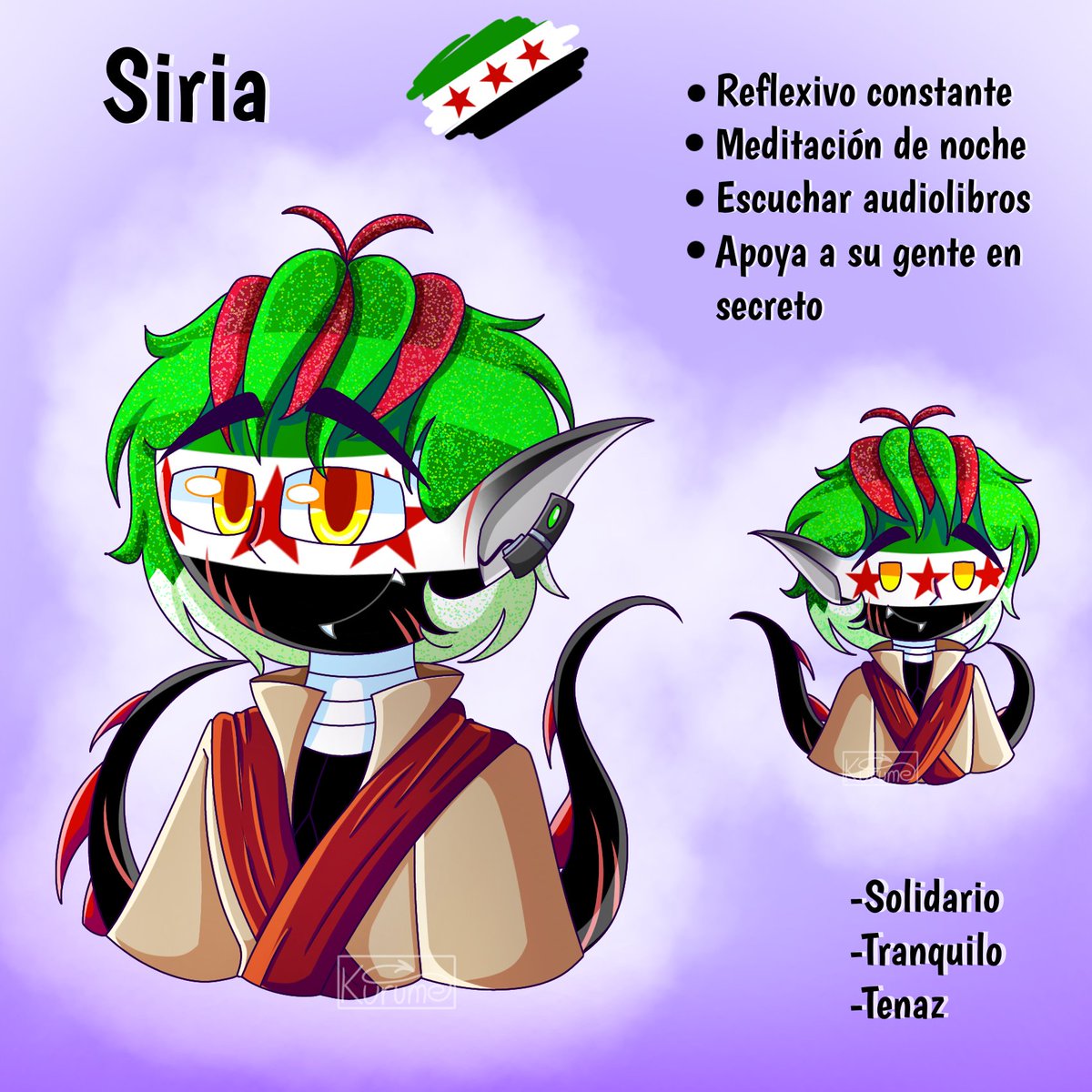 Kurume__00's tweet photo. 🇸🇾Siria🇸🇾 

#countryhumans #countryhumanssiria #siriacountryhumans #countryhumansfandom https://t.co/vxYQS9rrVl