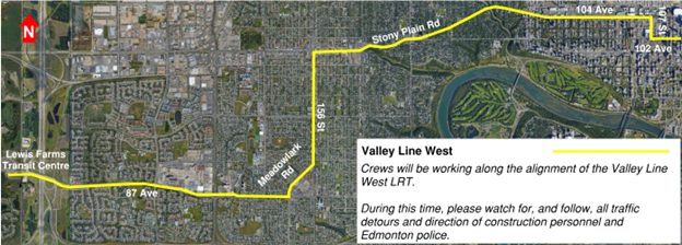 MarigoldTransit's tweet photo. Herbicide Spraying along Valley Line West LRT Alignment.

Construction of the Valley Line West LRT continues. Weather permitting, Marigold crews will soon begin hand spraying herbicide Trillion at various locations along the alignment.

More Info: https://t.co/O28AIZT5xe https://t.co/JLLW29R7LH