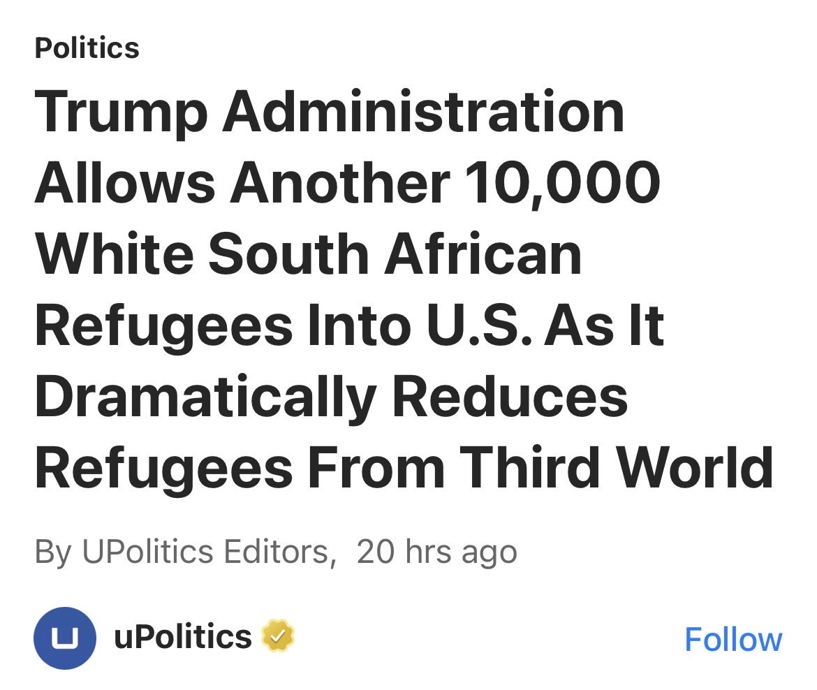 profmath56's tweet photo. In this case, the word refugee should be in quotes. At the same time, refugees from countries facing real disasters (famine, disease, war) are being denied entrance. “I was a stranger and you welcomed me.” Matthew 25:35 https://t.co/0rdjkUQhcE