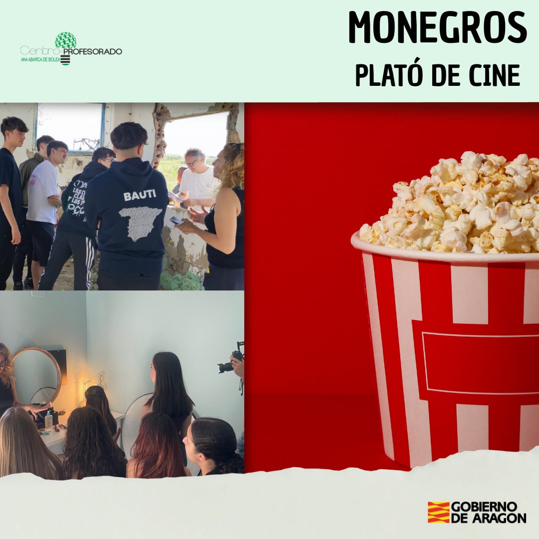 CPHuesca's tweet photo. 🎥 Making off del corto que el  𝗜𝗘𝗦 𝗠𝗼𝗻𝘁𝗲𝘀 𝗡𝗲𝗴𝗿𝗼𝘀 𝗱𝗲 𝗚𝗿𝗮ñ𝗲́𝗻 está realizando dentro del programa de innovación "𝙈𝙤𝙣𝙚𝙜𝙧𝙤𝙨: 𝙥𝙡𝙖𝙩𝙤́ 𝙙𝙚 𝙘𝙞𝙣𝙚"⁣ https://t.co/0COyG9Zdq1