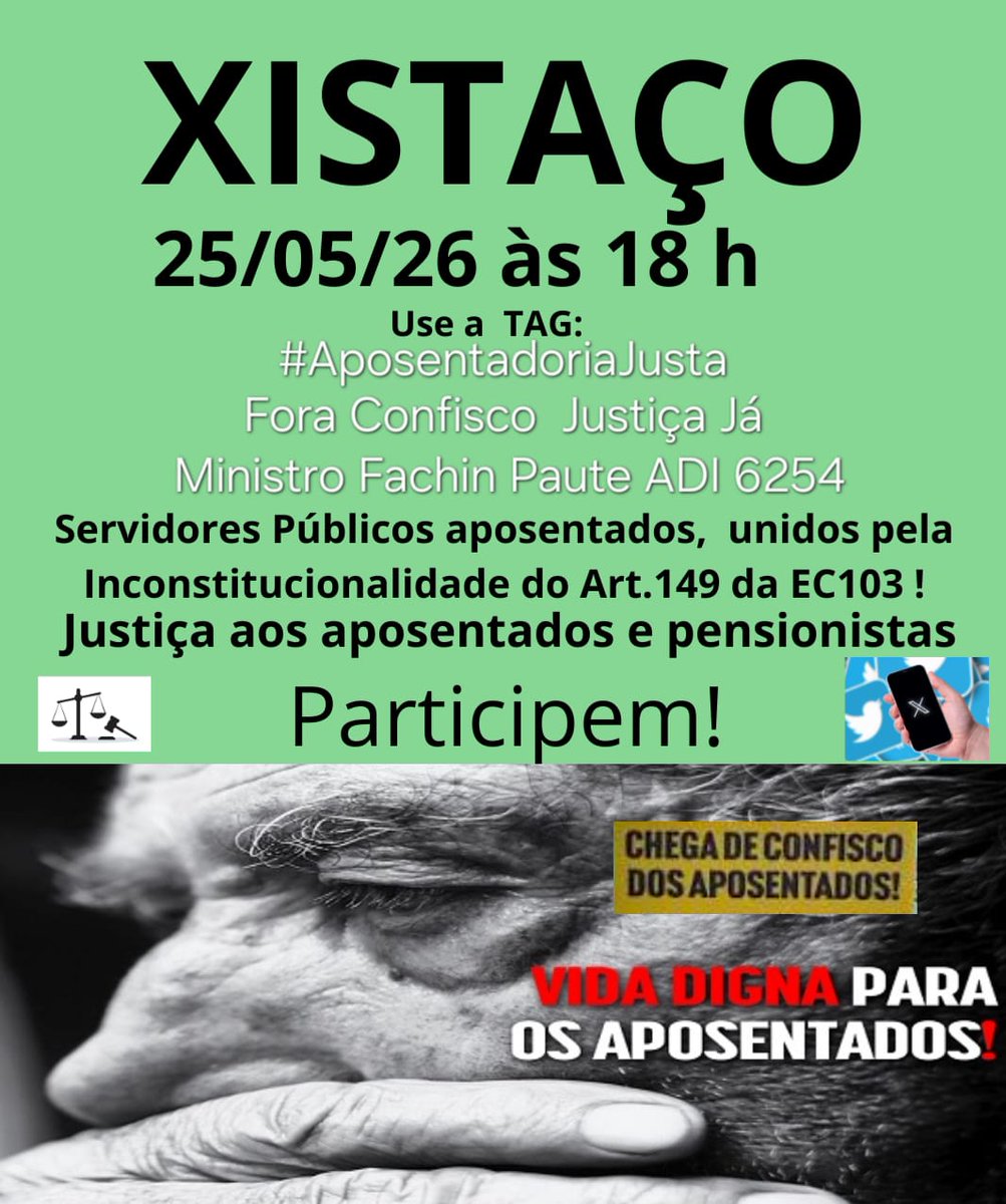 Sandravacchi3's tweet photo. @prudentemarlene "Necessitamos de remédios de uso contínuo geralmente de altos valores.
Continue com o julgamento do art. 149 da EC103 
@gilmarmendes
@STF_oficial
@Cristianozanin
@FlavioDino
@ICLNoticias  Fora Confisco Justiça Já
#AposentadoriaJusta
Ministro Fachin Paute ADI 6254
⚖️ https://t.co/c73H01Y9Hd