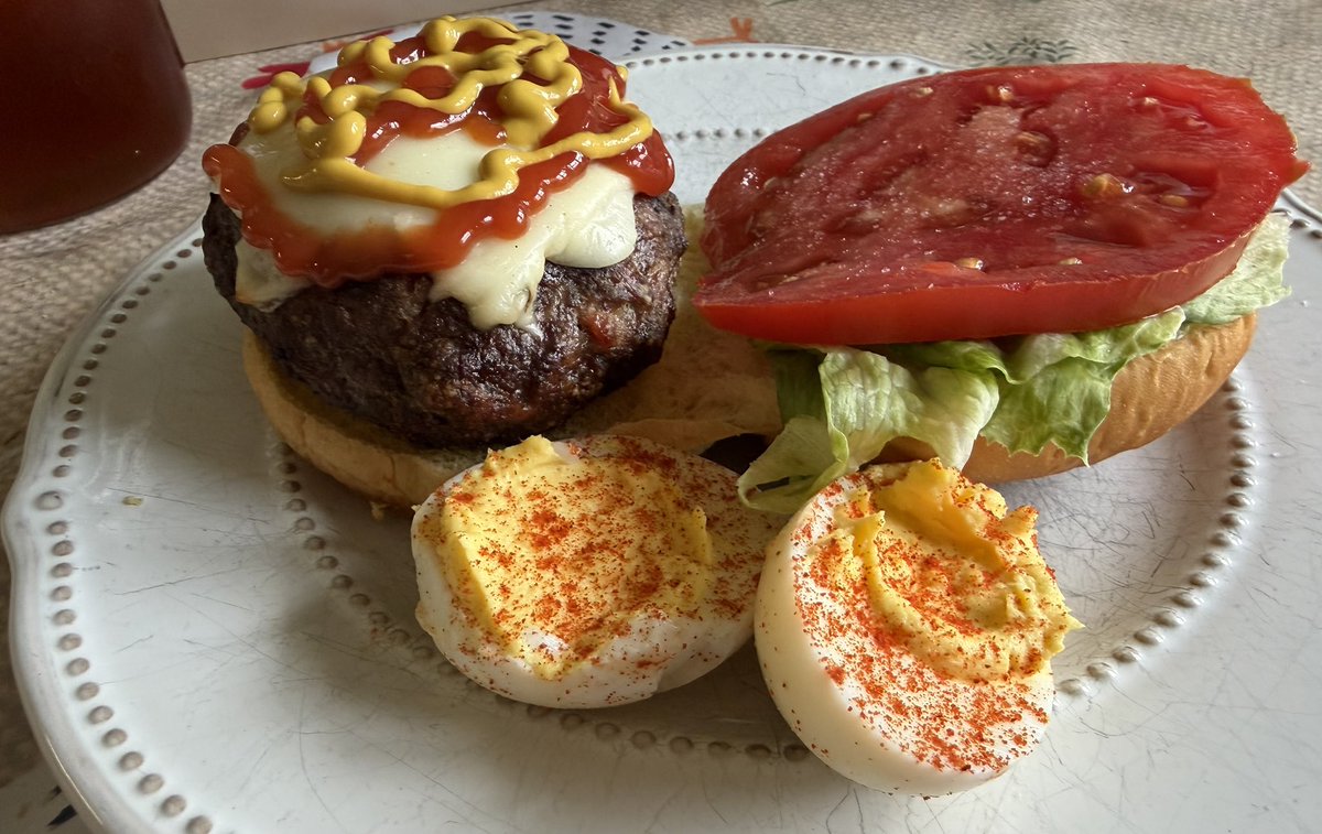 LyndaNJPatriot's tweet photo. Loving Everything New Jersey!
NJ Venison burger π (πΉ harvest myself)
NJ Tomatoes π
(Katona farms)
Old World Bakery Rolls (NJ)
Deviled eggs (from my chickens π) π₯
Make the Garden State Green Again
@wakeupnj
@njfreshgoods
#NJFresh
#MAHA
#SaveNJFarms https://t.co/HtctaAvxw2
