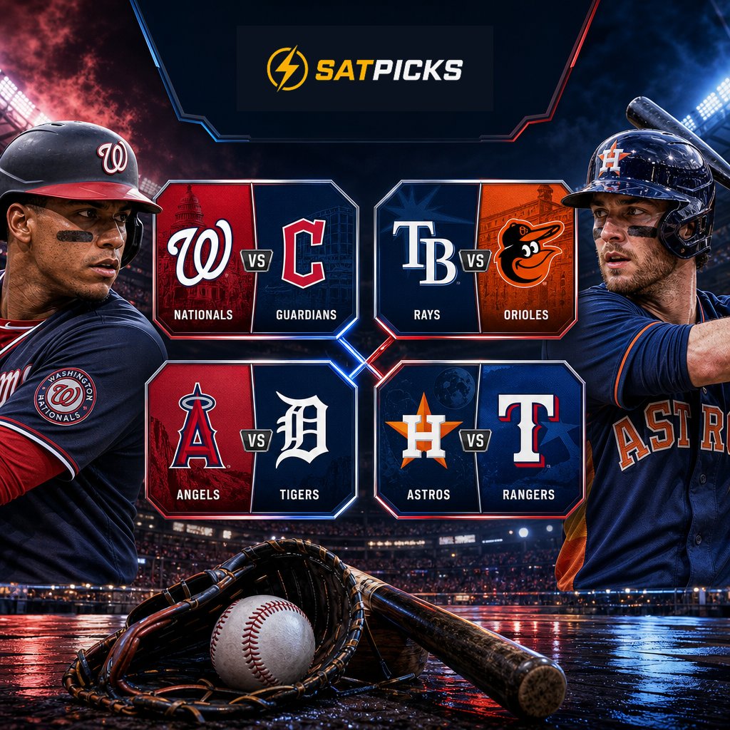 SatPicks's tweet photo. Twisted Tuesday is live ⚾

Nationals/Guardians is the headliner, but the middle of this MLB board is where it gets weird: Rays/Orioles is dead even, Angels/Tigers is live, and Astros/Rangers is not a comfortable favorite spot.

15 games • ⚡42,825 sats prize • ⚡1,500 sats entry

https://t.co/CoRYh6dgLm