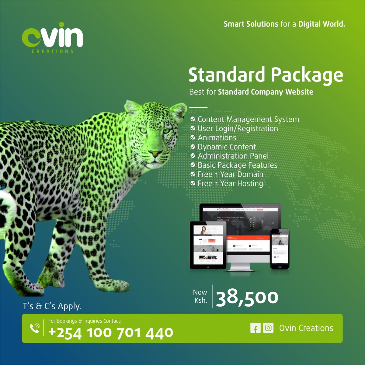 OvinGroup's tweet photo. Elevate your brand with our Standard Website Package! 🚀Get a modern, dynamic, and fully managed company website designed to help your business stand out in the digital world. 
#OvinCreations #WebsiteDesign #DigitalSolutions #BusinessGrowth #WebDevelopment #KenyaBusiness https://t.co/6tzc6WouXz