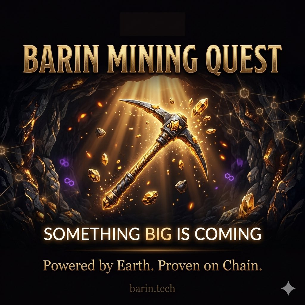 Barinbmt's tweet photo. ⛏️ Something big is being built underground.

BARIN Mining Quest — Coming Soon.
Real minerals. Real blockchain. Real rewards.

🌐 https://t.co/iupPi3K26g

#BARIN #MiningQuest #Web3 #Polygon #RWA https://t.co/qPKk7r72fA