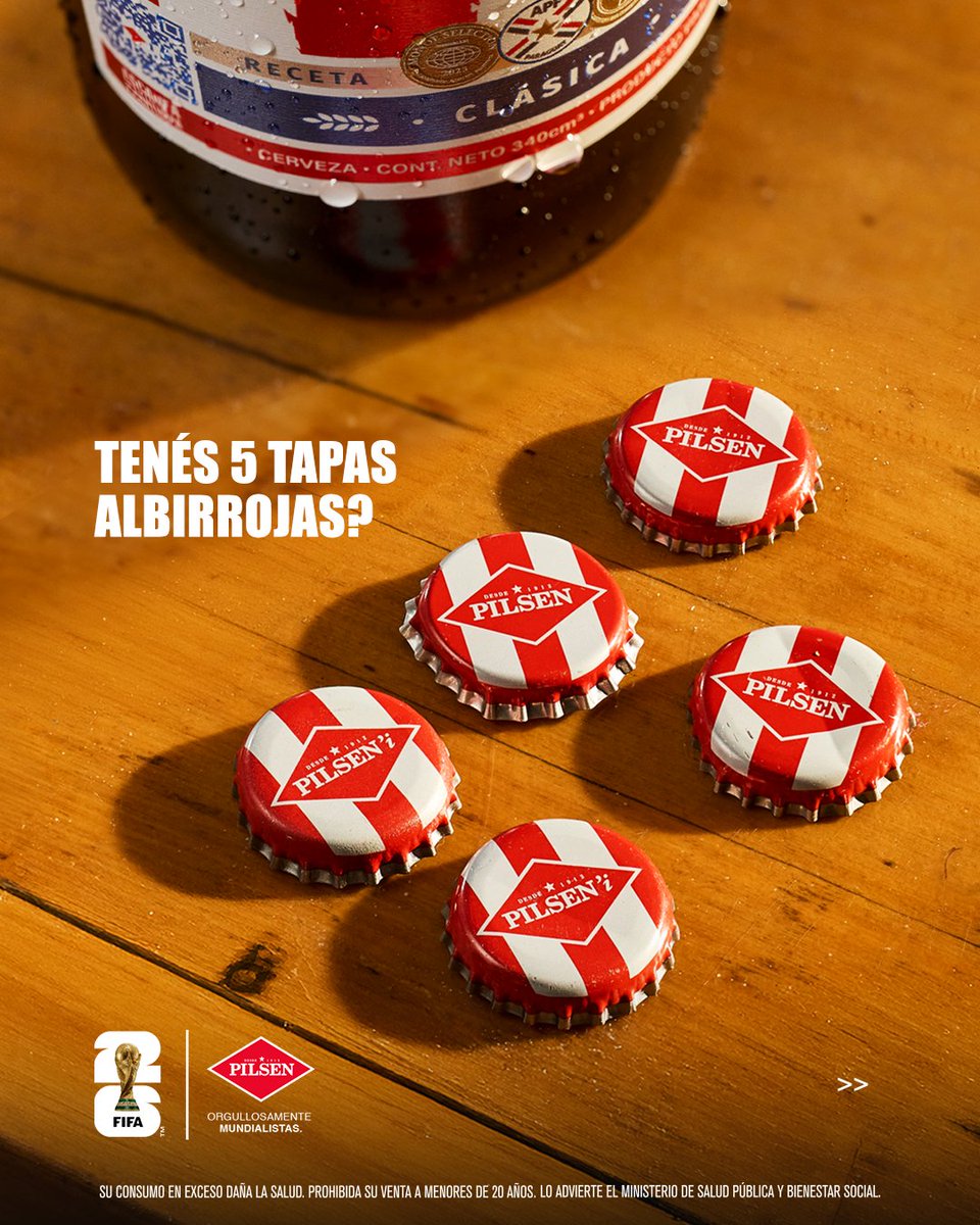 PilsenPy's tweet photo. Ahora cada tapita Albirroja puede acercarte un poco más al Mundial 🇵🇾⚽🍻

Canjealas por merch oficial y seguí viviendo esta ilusión.

👉 Centros de canje en el link de la bio. https://t.co/2AjydKfXn8