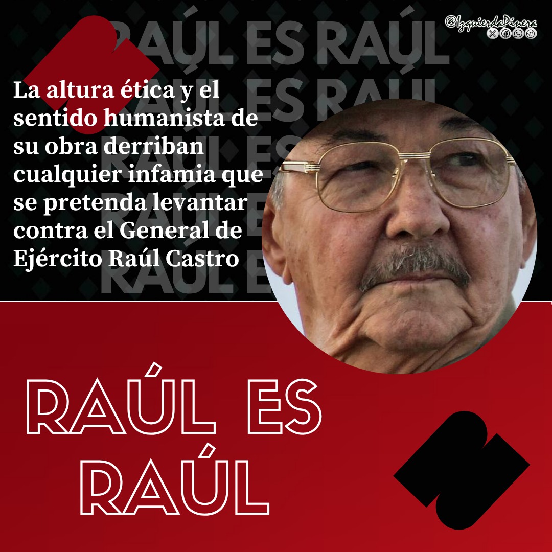 IzquierdaPinera's tweet photo. Raúl Castro encarna la esencia más genuina de la Revolución cubana gracias a su capacidad de liderar desde la modestia y el ejemplo personal.
#IzquierdaPinera
#RaúlEsRaúl https://t.co/H3hMaQiyBa