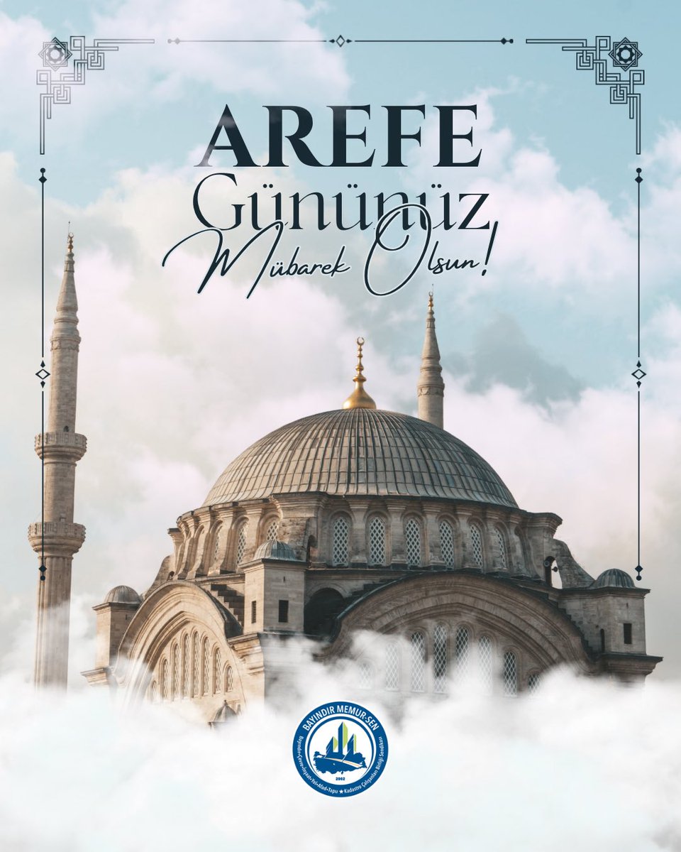 BayndrMemurSen's tweet photo. Birlik, beraberlik ve yardımlaşma duygularının pekiştiği, Kurban Bayramı’nın müjdecisi Arefe gününüzü kutlar; bu mübarek günün ülkemize, milletimize, İslam alemine ve tüm insanlığa,  sağlık, barış ve huzur getirmesini dileriz. https://t.co/sptFlVXv9n