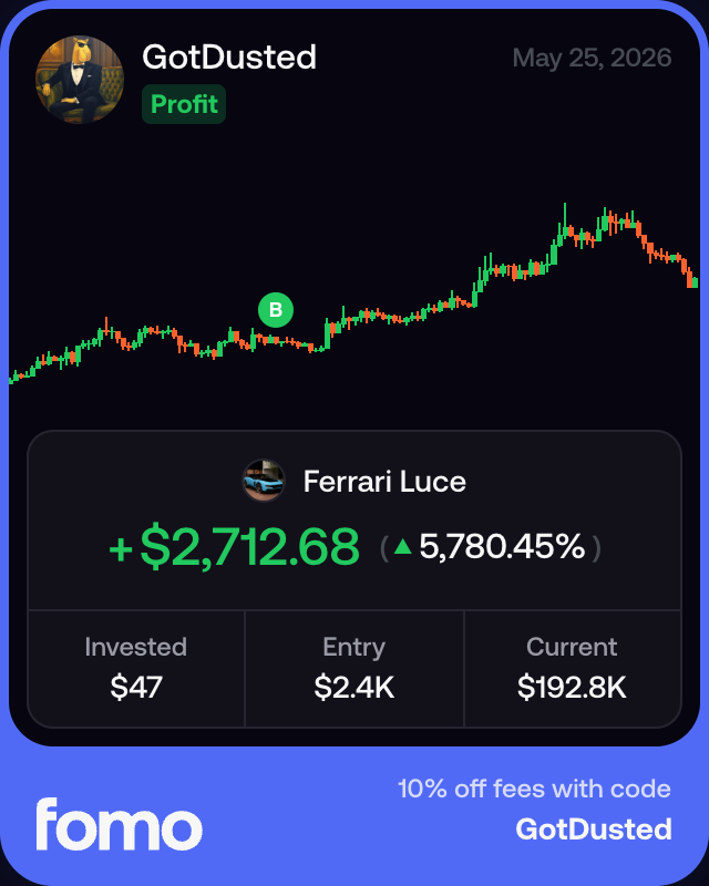GotDusted's tweet photo. 47$ and a dream, only on @fomo https://t.co/FNEk10JbY8