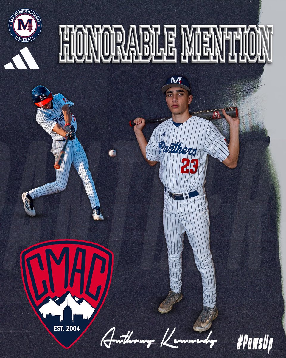 SJM_Baseball's tweet photo. We are pleased to acknowledge our CMAC postseason award winners. First up is All CMAC Honorable Mention ‘27 OF Anthony Kennedy. #PawsUp https://t.co/UoMehfFlUv