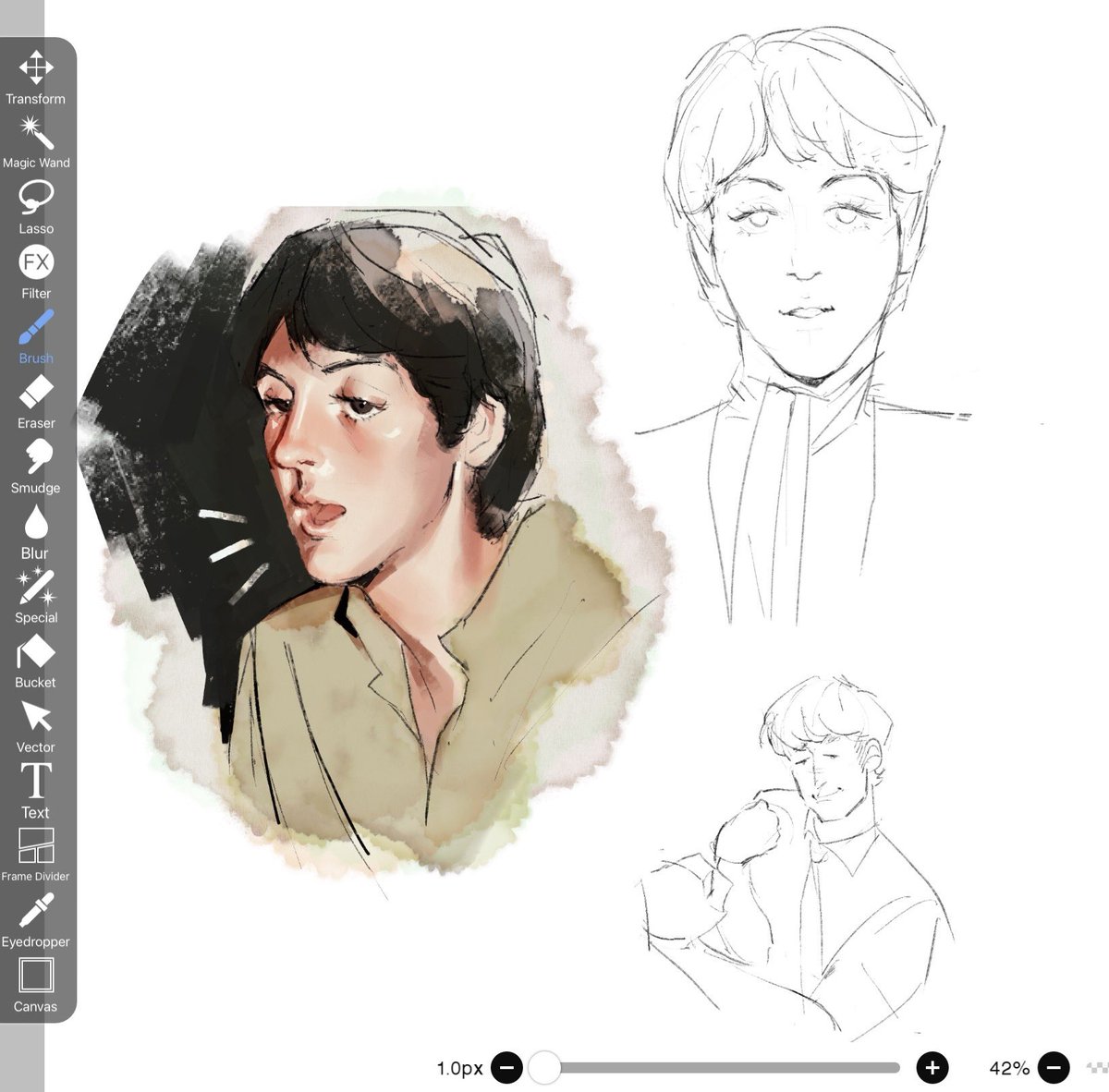 cormcobsh's tweet photo. macca with the watercolor brush https://t.co/oTF3j02R4E