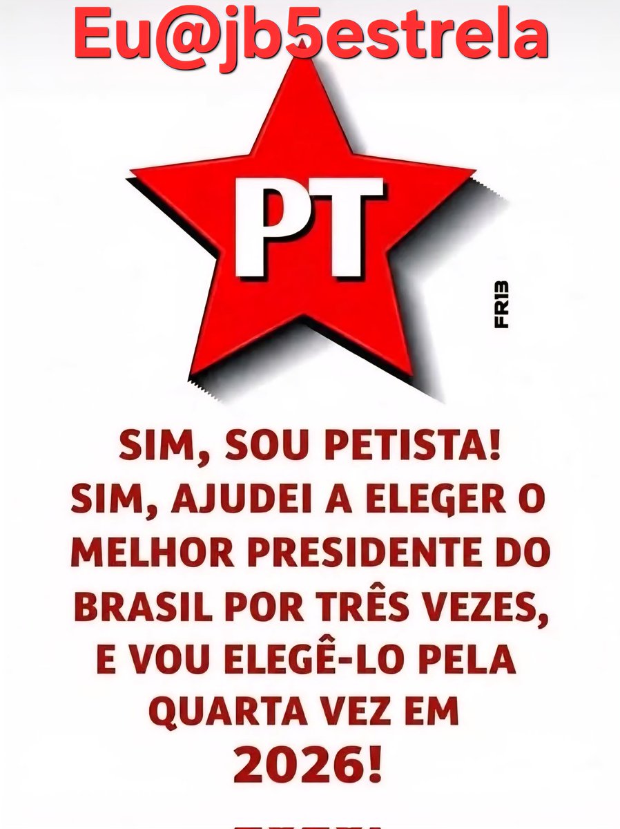 jb5estrela1's tweet photo. ESQUERDA É LULA  2026 E PRONTO.
@LamartineS49568
@hopeluta_
@BahiaGilcimar
@Vagnersuzano1
@Paraibeaba
@dudugentileza
@MARCELGC
@Telma821002
@MafaldaLula26
@MarciaSevero010
@AngelJones_13
@batistaprimo
@Astuto31111581
@guedadamiao
@mhelena1313
@jbguima
@JJucileide
@angelicaut13 https://t.co/on4yB4QQC3