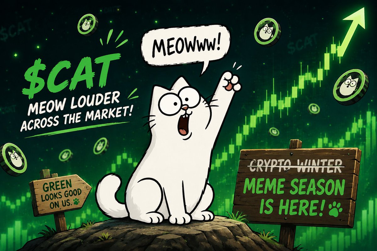 HbAziz77513's tweet photo. POV: Crypto winter is over, and meme season has begun. Hold tight, $CAT is starting to meow loudly across the market! ๐๐ฑ
Green looks good on us.
@SimonsCatMeme #SimonsCat #CAT #BullRun #Binance #mexc https://t.co/m9eAx9vshm