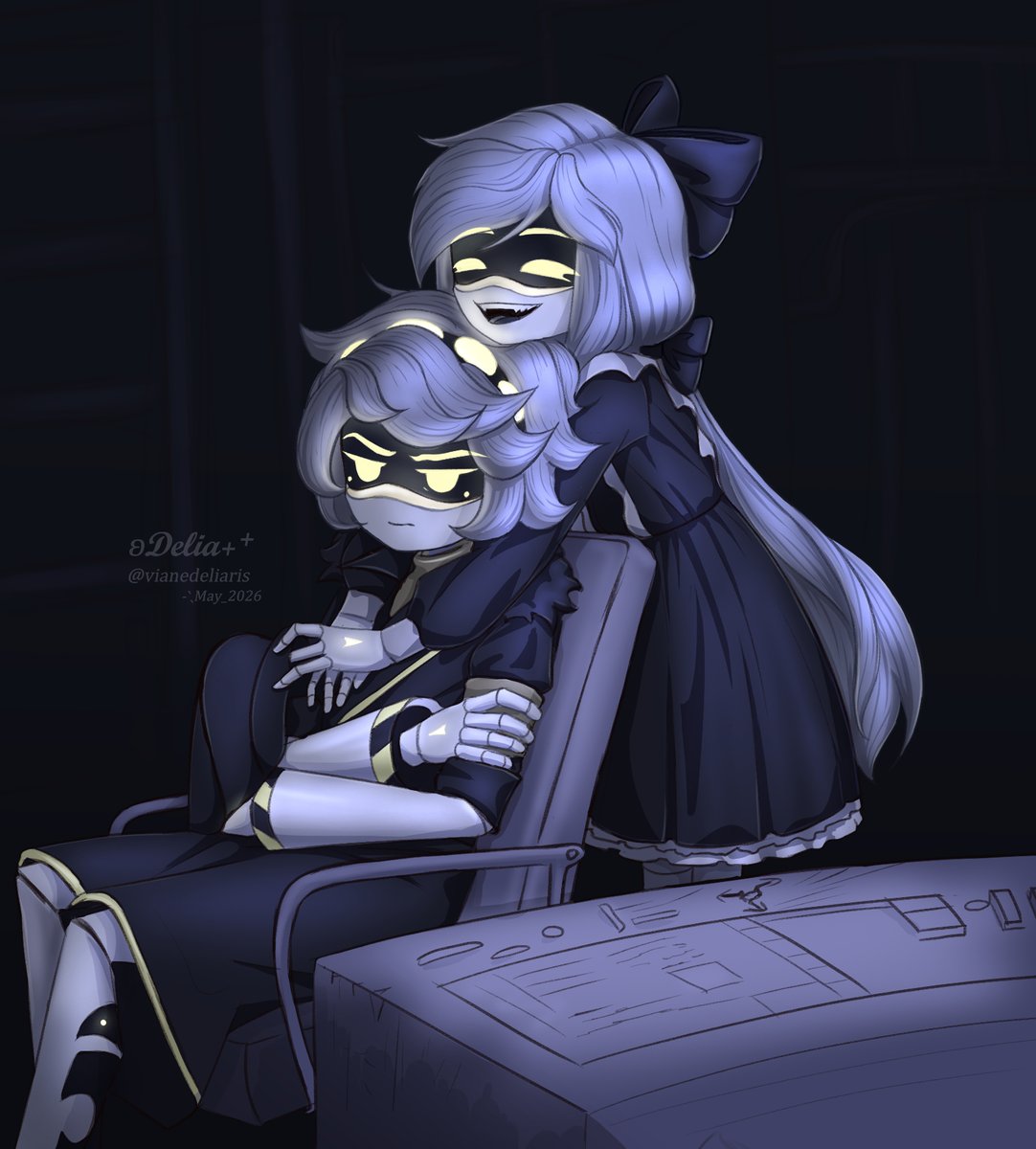 Vianedeliaris's tweet photo. + Cyn: Brother N, today seems like the perfect time to get me-...
- N: Shut up.
+ Cyn: ...Hm, I think V was just nearby when-...
"N doesn’t let her finish, sounding slightly nervous"
- N: What’s the mission?
+Cyn: There we go. You interrupted me first, you know ;)

#murderdrones https://t.co/p62NbBDsJq