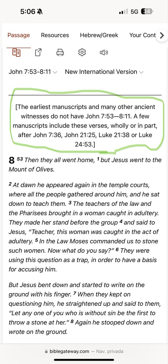 idrisnotes's tweet photo. Corrupted doesn’t mean 100% false you genius. 

It’s falsehood mixed with truth. We use the Quran which is 100% the corrupted word of God to filter out the truth. 

The vibe itself confirms it’s corruption. As have biblical scholars. This isn’t even debatable. 

One of many examples of biblical corruption is the most famous Christian bedtime story of Jesus forgiving the adulterous woman, it was added anonymously in the 3/4th century. Proven forgery 😂