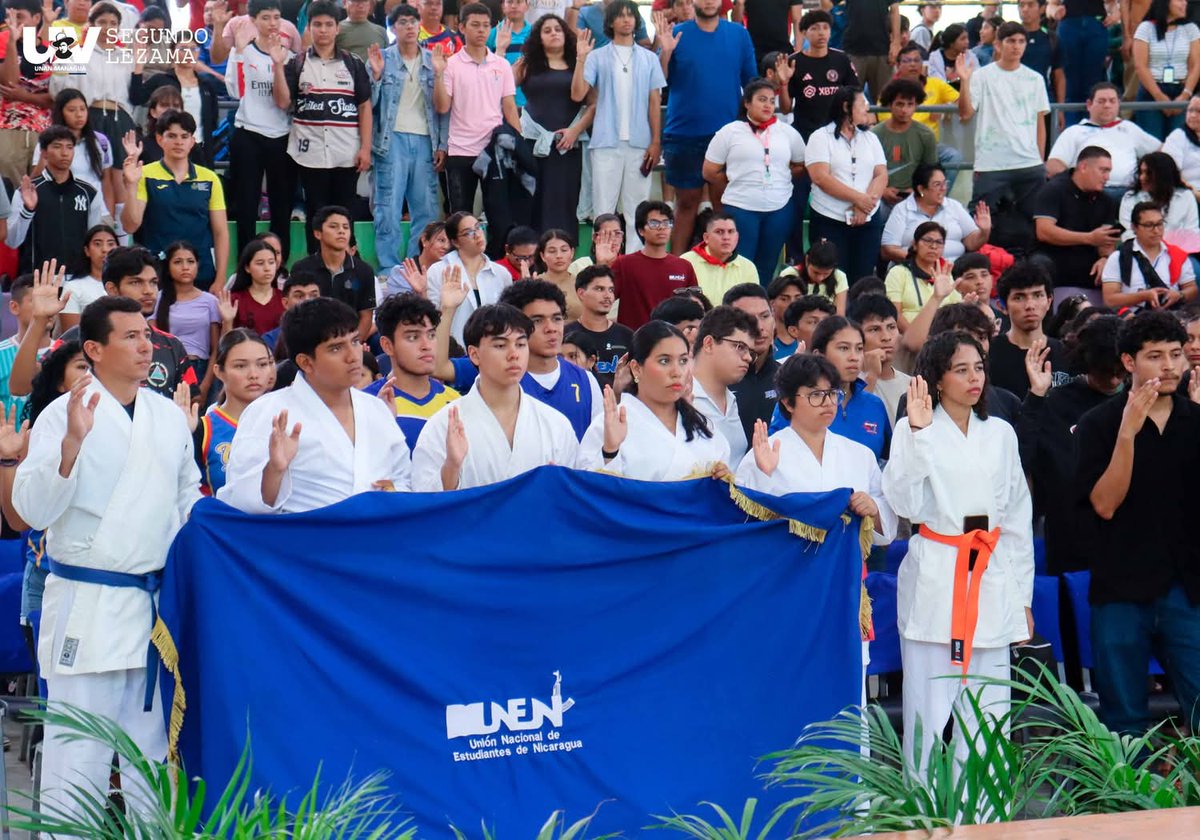 13JulioUNANMGA's tweet photo. La UV “Segundo Lezama” desarrolló la inauguración de la 39.° Jornada Deportiva Marlon Zelaya Cruz en la UNAN-Managua, congregando a más de 3,000 protagonistas de 12 Universidades Pueblo Presidente y 15 universidades privadas del país. 
#SomosUNAN
#ManaguaSandinista https://t.co/dlQgwi9QQ1
