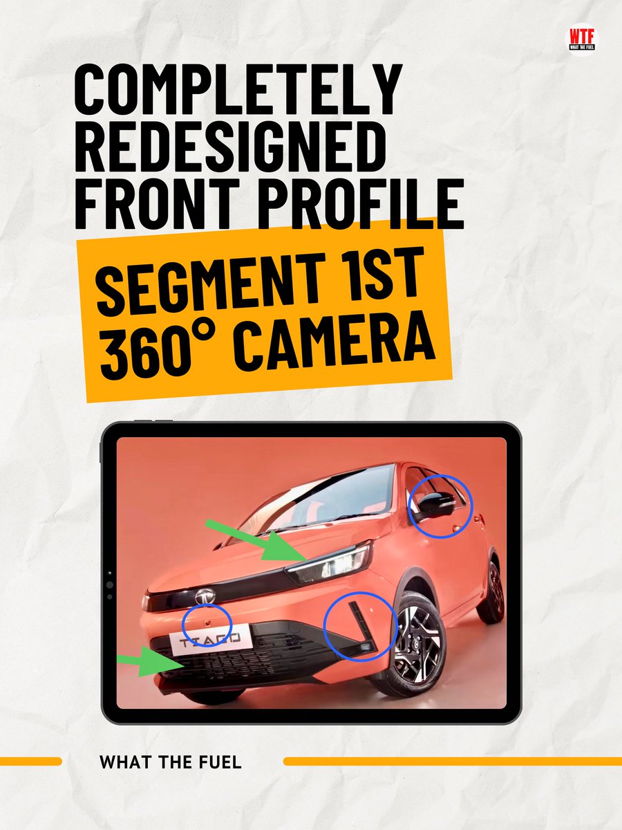 WhatTheFuel's tweet photo. 360 Camera, New Interior &amp; More 😳 Tiago Facelift Explained! 🔥

#tatatiago #tiagofacelift #hatchbackindia #carreelsindia #automotiveindia https://t.co/bx3aRwKDkN