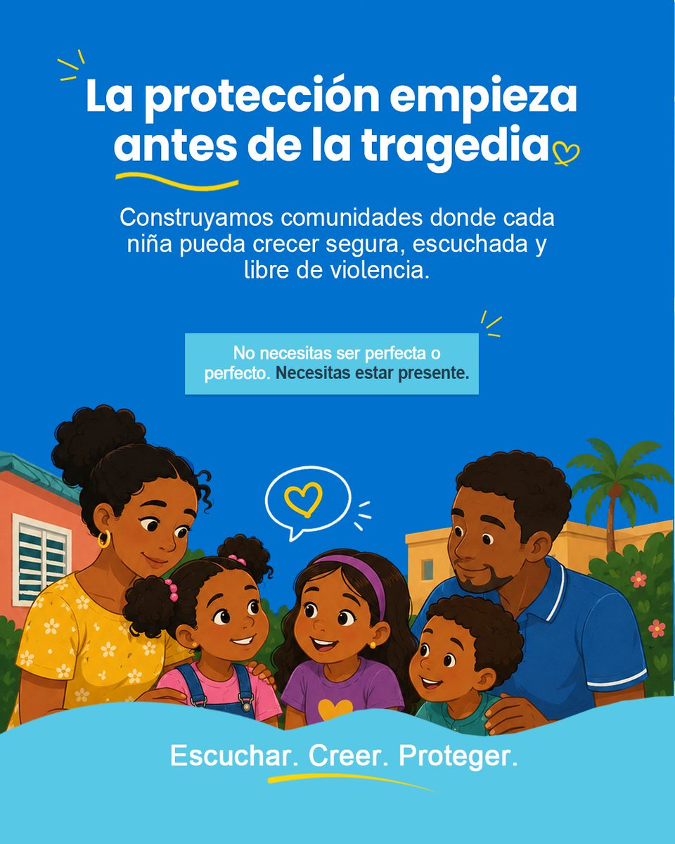Plan_RD's tweet photo. No olvidemos a las niñas.
Muchas veces hablamos de violencia cuando ya es visible. Pero proteger también implica mirar antes: cuestionar lo que normalizamos, escuchar más y construir entornos donde cada niña pueda crecer segura y libre de violencia. 💙
📰 Lee el artículo completo en el enlace de nuestra bio.
#ProtecciónNiñez #NiñasConVoz #PlanRD