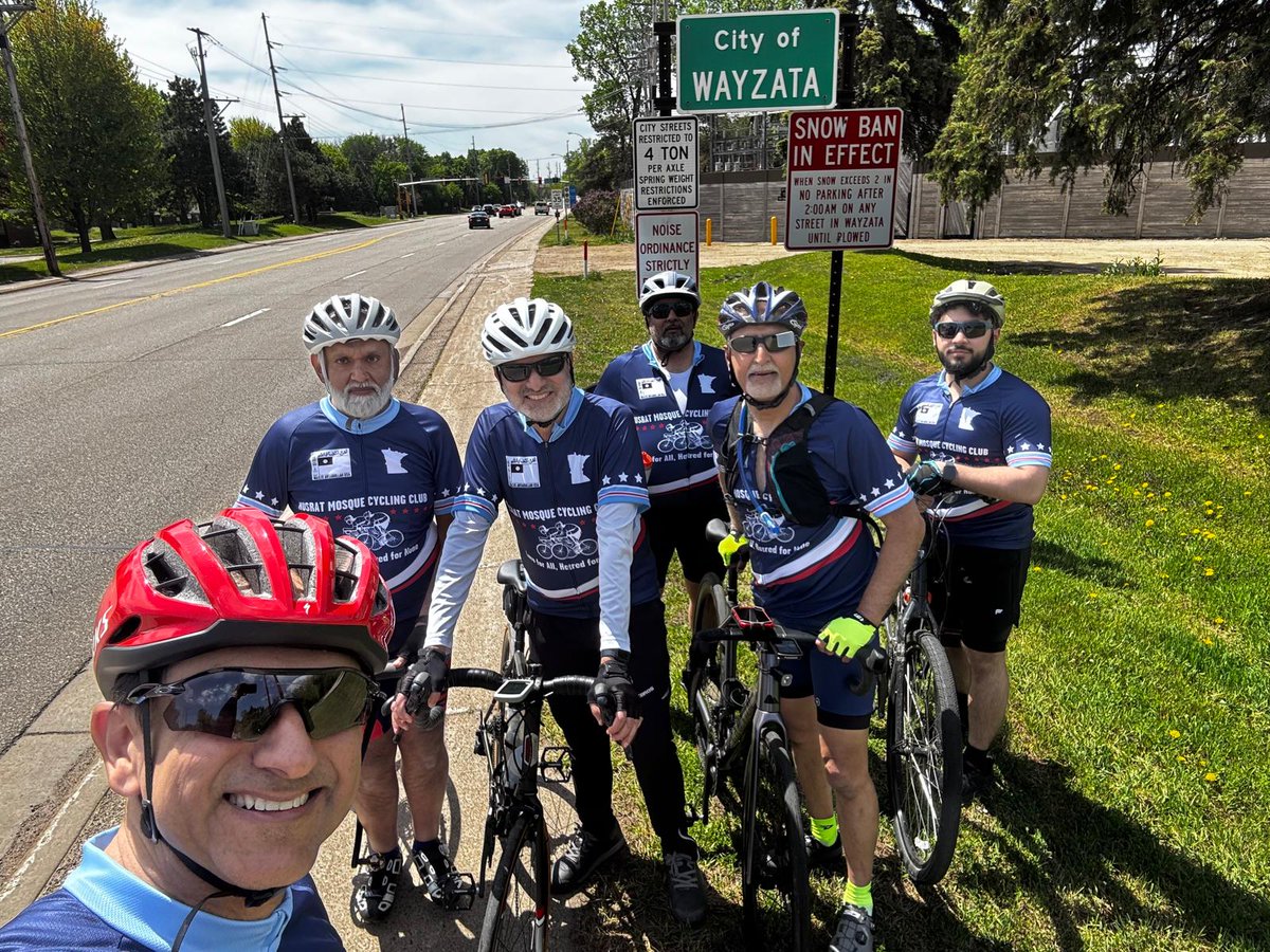 NusratMosque's tweet photo. Our Inaugural Peace Ride took place on May 16, 2026 from Nusrat Mosque in Coon Rapids, MN. Over 30 Atfal &amp; Khuddam from all over the country took part in 100 mile, 62 mile &amp; 25 mile rides. The ride started with Fajr prayer &amp; Darsul Quran by @QP_Frana91 The riders took off  at 7AM https://t.co/O3zrmmcIPT