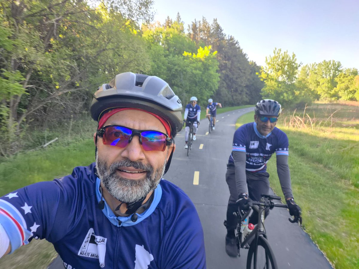 NusratMosque's tweet photo. Our Inaugural Peace Ride took place on May 16, 2026 from Nusrat Mosque in Coon Rapids, MN. Over 30 Atfal &amp; Khuddam from all over the country took part in 100 mile, 62 mile &amp; 25 mile rides. The ride started with Fajr prayer &amp; Darsul Quran by @QP_Frana91 The riders took off  at 7AM https://t.co/O3zrmmcIPT