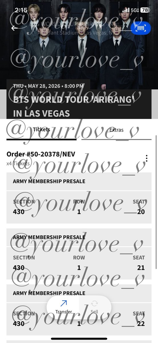 yourlove_v's tweet photo. wts / selling

bts arirang world tour tix

- (las vegas allegiant stadium may 28)
•4 tickets
•sec 430 row 1 !!! https://t.co/OeqxPXAmR7