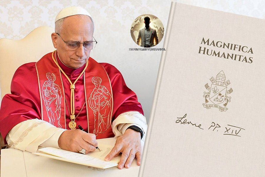 LadyAfro17's tweet photo. 25 maggio 2026, Vaticano
"MAGNIFICA HUMANITAS"
Papa Leone XIV (influencer)
1/4
Punti salienti:
"L'umanità, creata da Dio in tutta la sua grandezza, si trova oggi di fronte a una scelta cruciale: o costruire una nuova Torre di #Babele o edificare la città in cui Dio e l'umanità abitano insieme. Ogni generazione eredita il compito di plasmare la propria epoca, di guidare la storia affinché diventi un luogo in cui la dignità di ogni persona sia salvaguardata, la giustizia promossa e la fraternità resa possibile.
Eppure, ogni epoca corre anche il rischio di creare un mondo disumano e più ingiusto. Ogni volta che l'umanità rischia di sfregiare la sua vera identità, noi cristiani alziamo gli occhi al Dio Incarnato, sapendo che 'è solo nel mistero del Verbo incarnato che il mistero dell'uomo trova vera luce'. In Gesù Cristo, questa umanità nella sua grandezza diventa la Via, la Verità e la Vita, aprendo il cammino a ciascuno di noi per crescere verso la pienezza.
#25maggio #26maggio
#Vaticano #LeoneXIV #Prevost
#Roma #Enciclica #Influencer
https://t.co/0zppPzKAsv
