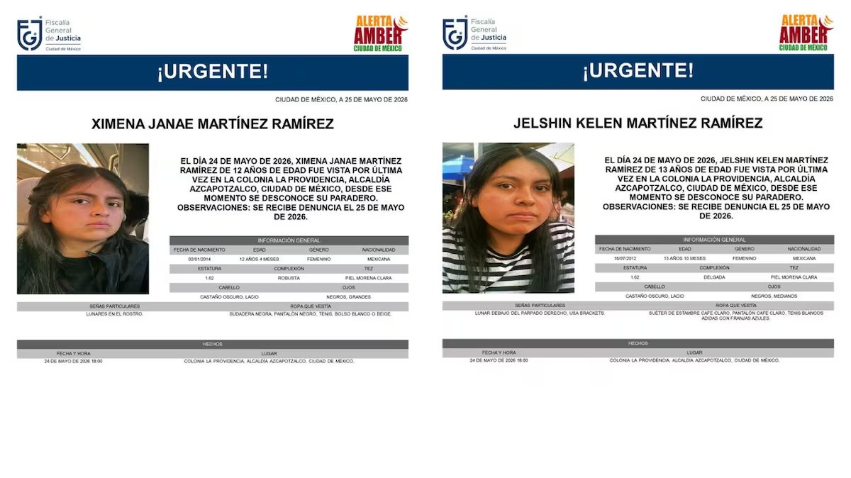 adnnoticiasmx's tweet photo. 🚨👧🏻 Toda información podría ayudar a encontrarlas: Jelshin Kelen y Ximena Janae fueron vistas por última vez el 24 de mayo en Azcapotzalco

https://t.co/3tUmDCJgre https://t.co/peQdksNDV6