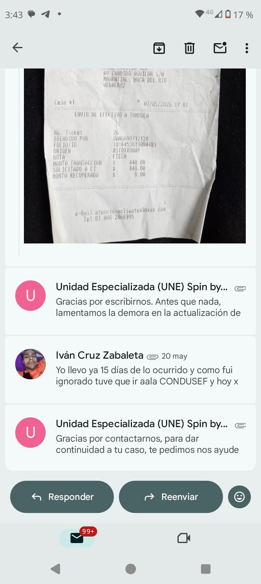 MichaelMarisc19's tweet photo. @Tiendas_OXXO Llevo más de 17 días peleando un dinero que retire en Oxxo y que no me lo entregaron mandé la evidencia con ticketS de su misma y cochina empresa para que dijeran que no procedía es una bola de rateros https://t.co/vhPRQQAVX3