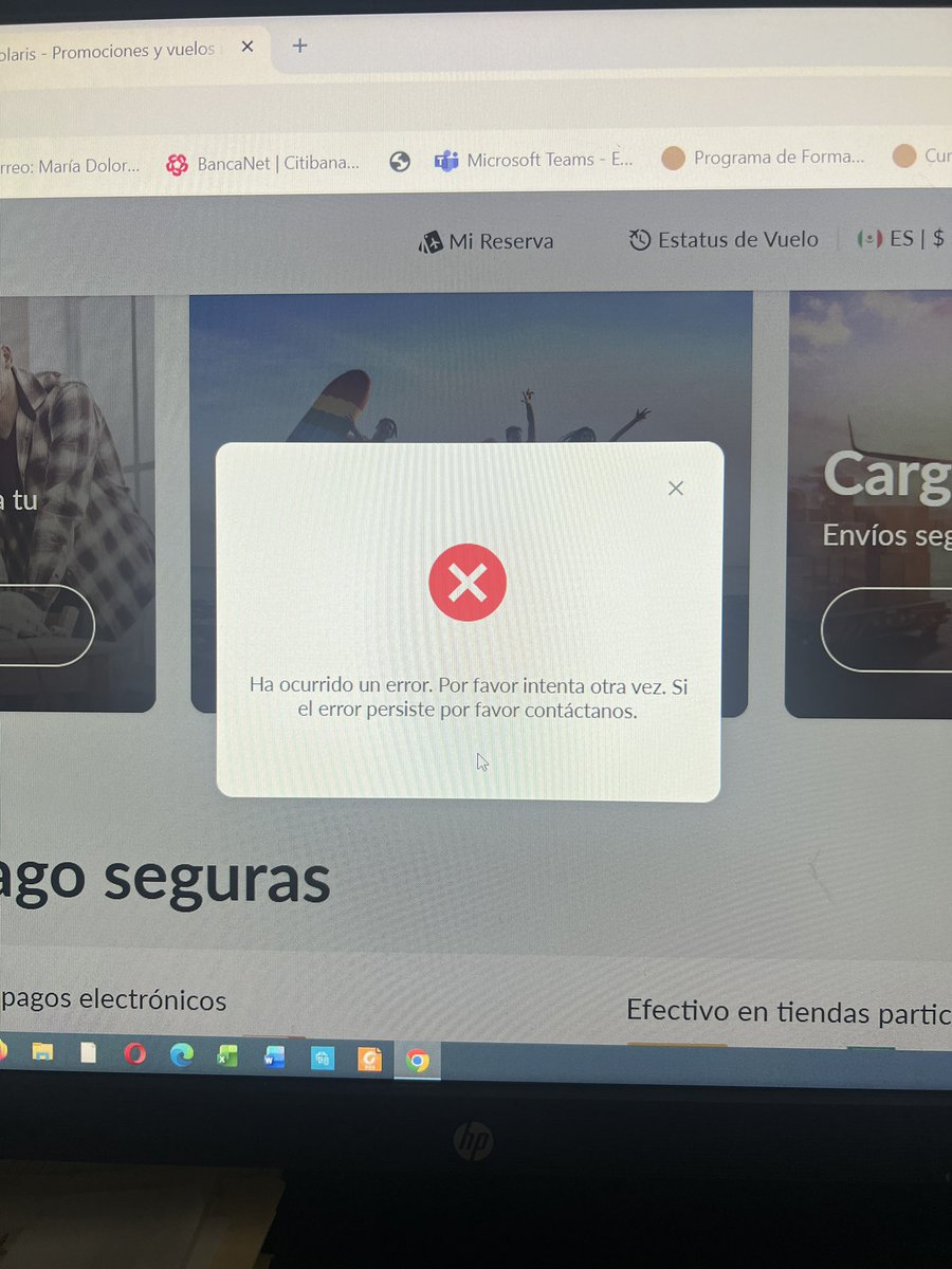 XDORMIN's tweet photo. @viajaVolaris estoy intentando comprar un vuelo pero al momento de tratar pagar me marca error, ya intenté en 3 dispositivos y exploradores distintos y continúa el problema. https://t.co/m6vKhCHUcr