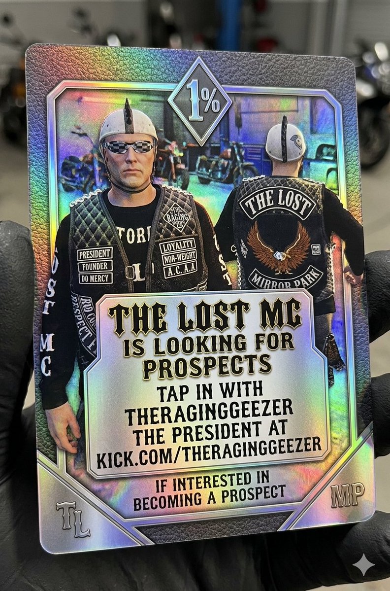 RagingGeezer's tweet photo. Wild~Life RP!  Putting on the kutte and gassing up the HOG!! KICK PARTNER!! #OPZERO #PICKKICK #ChillVibes #vetsfirst #safeplace @kick @Club @KickCommunity @KickRetweetz

https://t.co/xdiLlWUoej

Come hang out with good vibes and an awesome community. https://t.co/I3Yl9MloZI