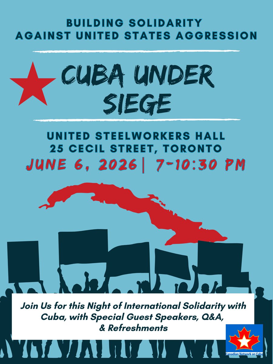 cdnntwrkoncuba's tweet photo. Toronto!

Join us on June 5 &amp; 6 at Cecil Street for these two exciting events! https://t.co/EtX9QH78xe