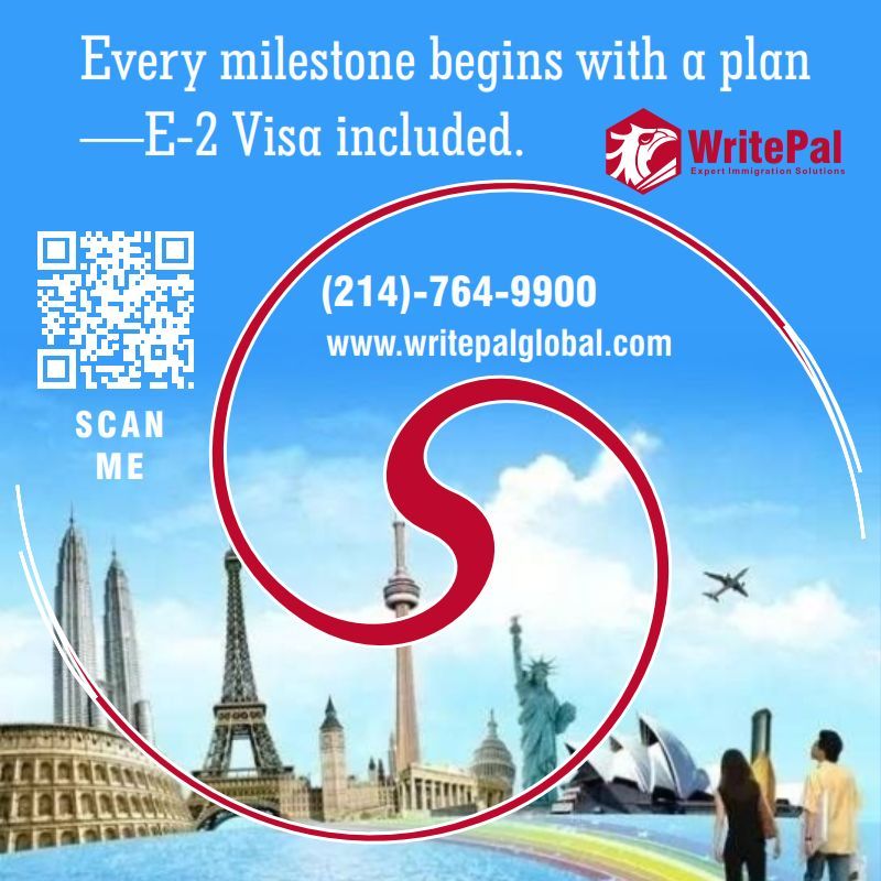 WritePalVisas's tweet photo. Every milestone begins with a plan—E-2 Visa included. https://t.co/XmVGJeiiW3