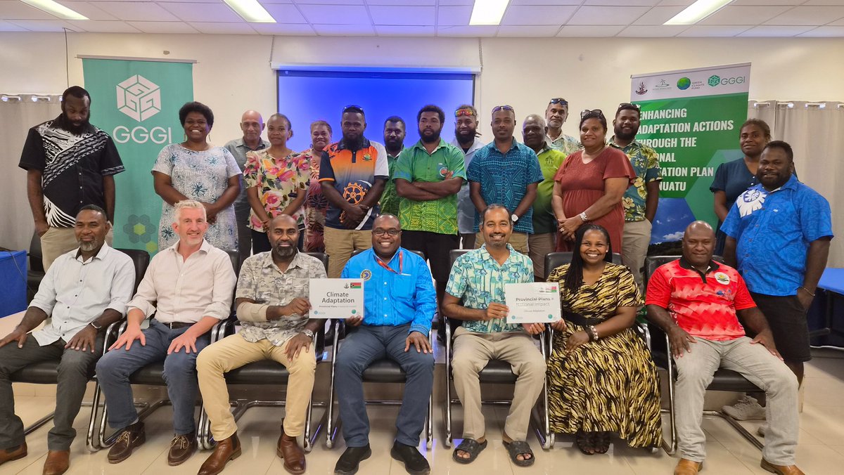 GGGIPacific's tweet photo. Provincial voices are shaping Vanuatu’s climate future 🌏This week in SANMA Province, provincial leaders &amp; sector experts are working together to prioritise climate adaptation actions that are practical, locally driven, and responsive to urgent challenges communities face. https://t.co/oh8LqP1R3o