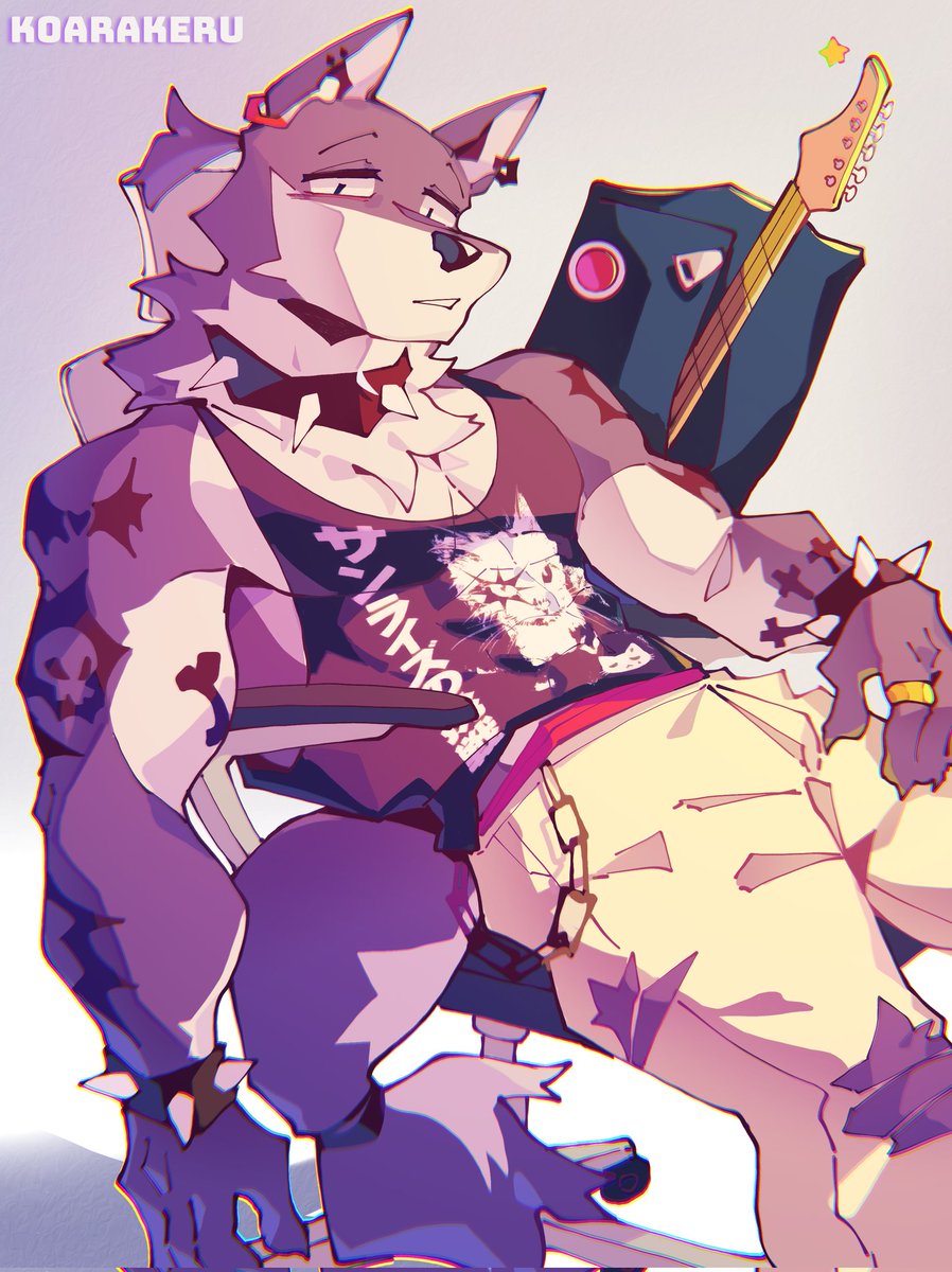 koarakeru's tweet photo. Just resting 🐺🎸 https://t.co/VbhDlFGS4p