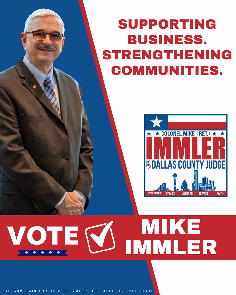 ColMike4Dallas's tweet photo. Economic growth is about more than business. It is about creating stronger communities, more opportunity, and a better future for Dallas County families. 🇺🇸

Supporting local business means supporting Dallas County.
#MikeForDallasCountyJudge #EconomicGrowth #DallasCounty https://t.co/q1tehT0HkF