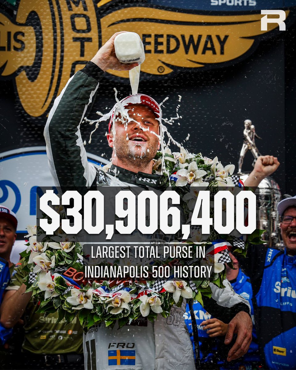 RACERHQ's tweet photo. BIG MONEY 💰 

The Indianapolis 500 purse record was broken for the 5th consecutive year, a total purse of $30,906,400. https://t.co/hvo6eSkO6J