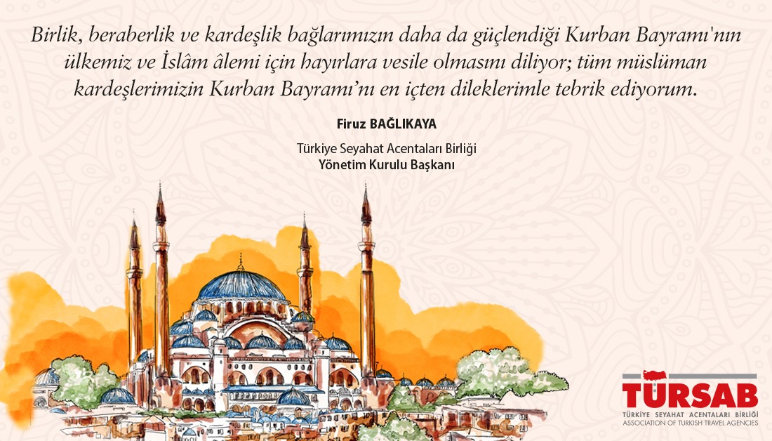 tursaborgtr's tweet photo. Birlik, beraberlik ve kardeşlik bağlarımızın daha da güçlendiği Kurban Bayramı'nın ülkemiz ve İslâm âlemi için hayırlara vesile olmasını diliyor; tüm Müslüman kardeşlerimizin Kurban Bayramı’nı en içten dileklerimle tebrik ediyorum.

Firuz Bağlıkaya
TÜRSAB Yönetim Kurulu Başkanı https://t.co/ZOphEqDXKP
