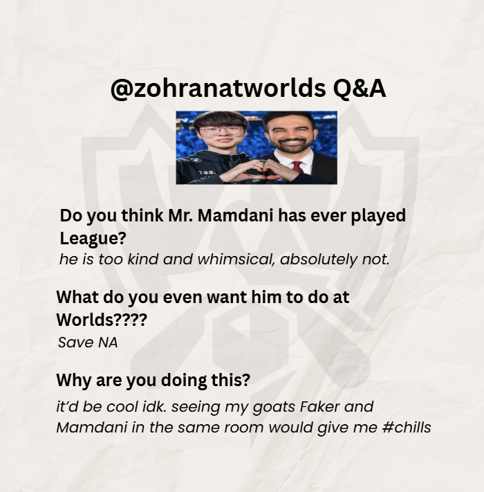 zohran at worlds 2026 tweet media
