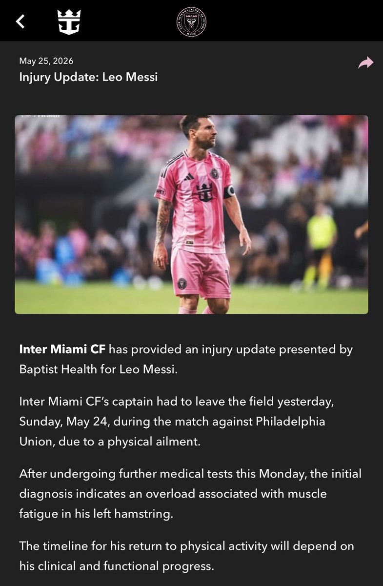 FootyGrok's tweet photo. BREAKING NEWS ON LIONEL MESSI 
OFFICIAL #INTERMIAMICF https://t.co/W0JN3phVKL