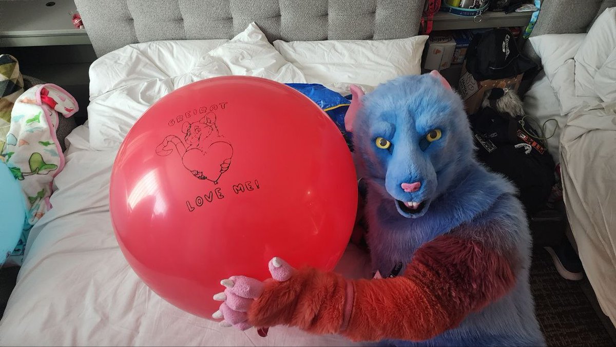 QuietusRat's tweet photo. @x_varda Happy balloons day!! Grei would definitely share a nice big red bunny loon with you for your special day! https://t.co/fahHjeOX0O