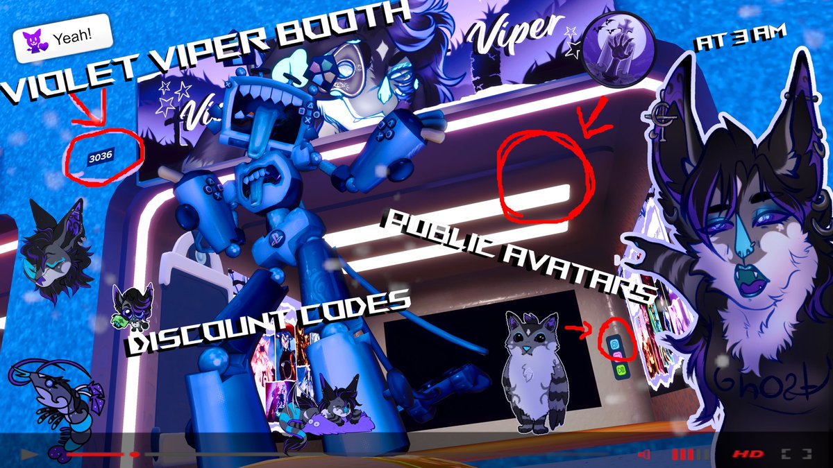 Violet_Viperz's tweet photo. Violet Viper Ultra Booth at 3 AM REAL?!?!
˖  ࣪ 
⊹ ࣪ ˖
Come check out my 3 public avatars, hidden discount code and more! https://t.co/txx9sJmBaq https://t.co/4MJI81m12N