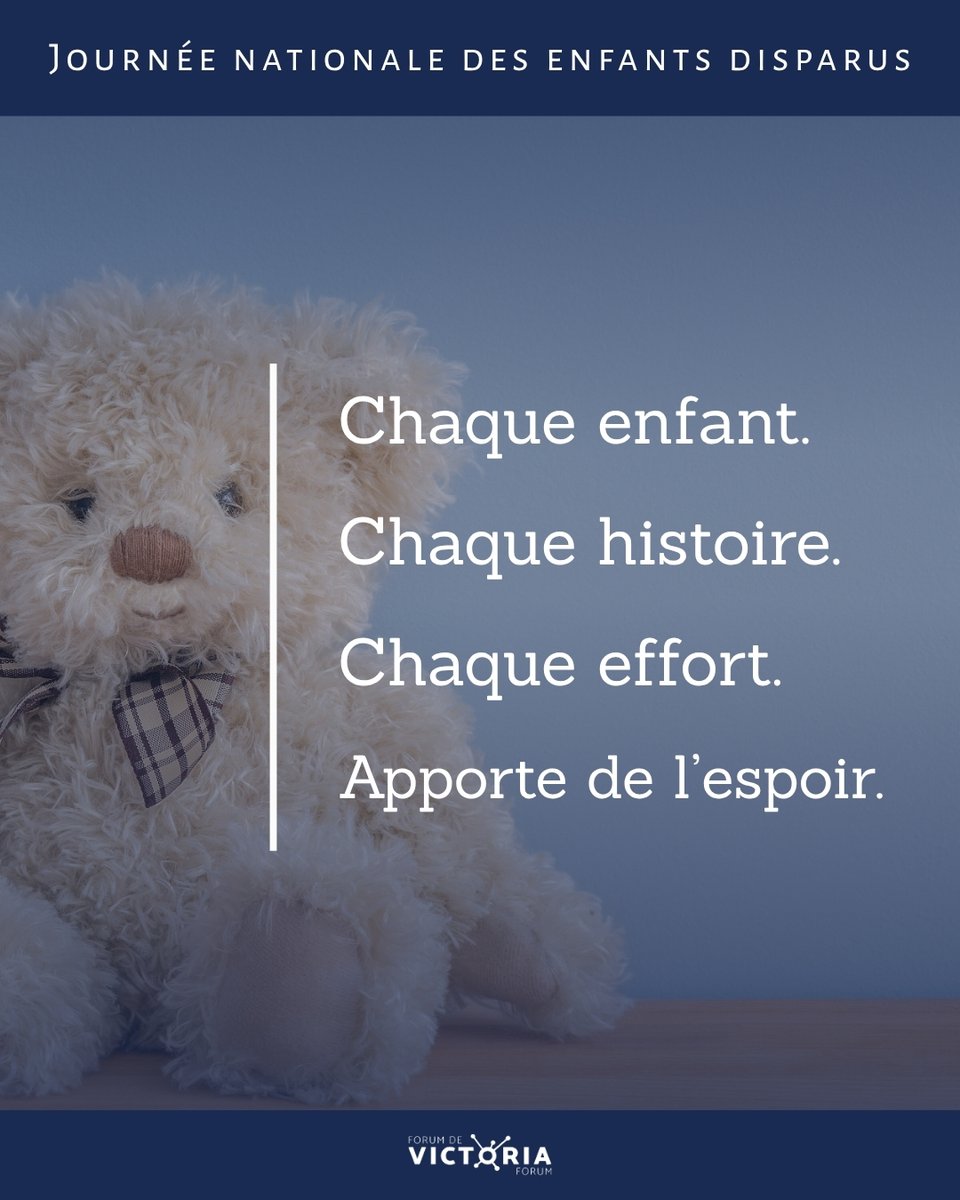 Victoria_Forum's tweet photo. Chaque enfant. Chaque histoire. Chaque effort. Apporte de l’espoir. 💙

Aujourd’hui, à l’occasion de la Journée nationale des enfants disparus, nous soutenons les enfants disparus, leurs familles, ainsi que l’importance de la sensibilisation, de la compassion et de la communauté. https://t.co/atKGD1Sgif