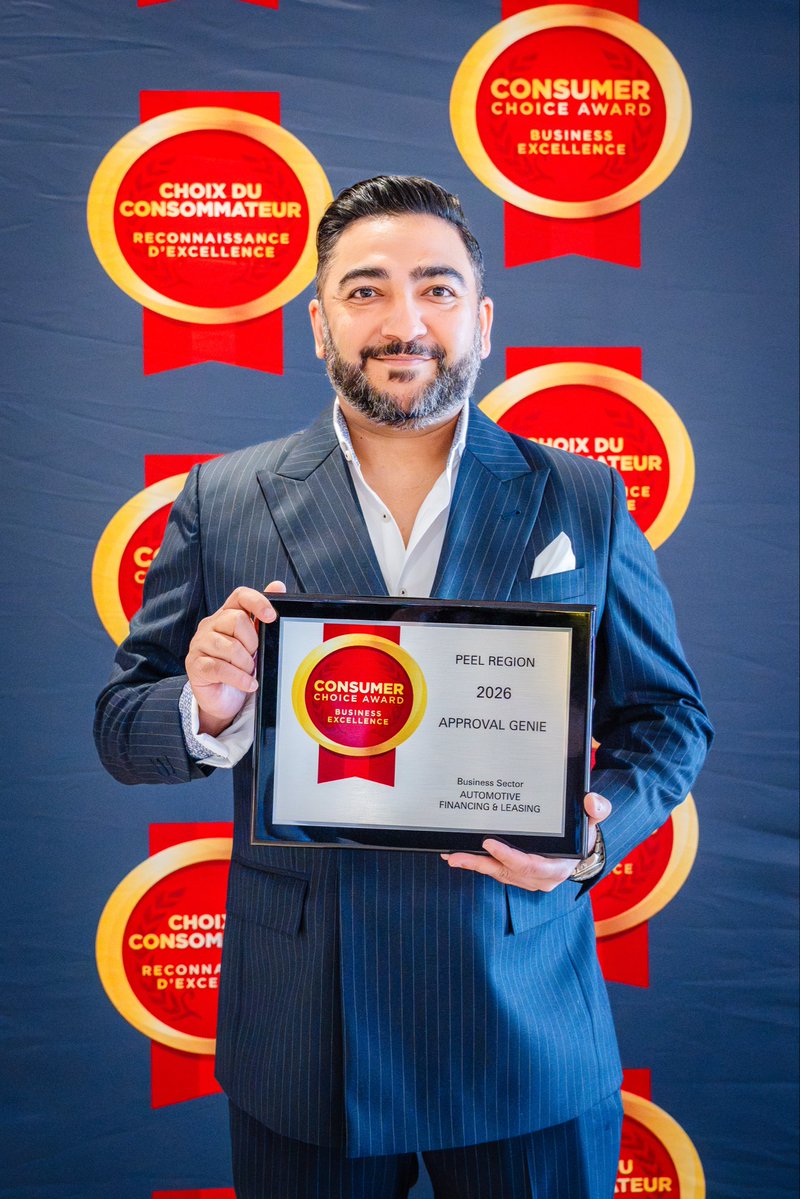 ApprovalGenie's tweet photo. Approval Genie’s entire team is thrilled, humbled and honoured to be awarded @Consumer_CA prestigious “Business Excellence in Auto Financing” for #Peel Region. 

What a milestone; made possible by our clients, lenders and spectacular team!

Thank you, #GTA! We’ll continue to do our very best to offer Canada’s most competitive auto financing.