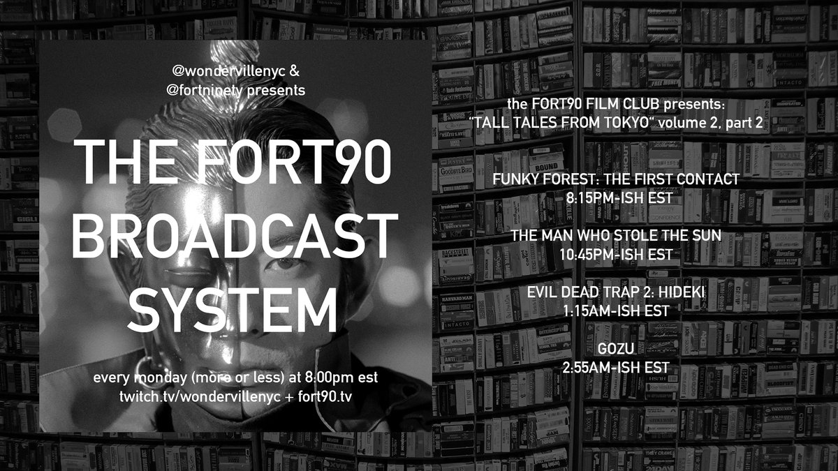 fort90filmclub's tweet photo. The FORT90 FILM CLUB is NOW PLAYING…

https://t.co/PmAJOdABiu

Again, if that doesn't work…

https://t.co/p5P3OfOKfu

And as you may have noticed, the first movie starts VERY soon, mostly cuz the runtime for several of tonight's flicks are LONG, so there's no time to waste! https://t.co/wTrLgszYVr